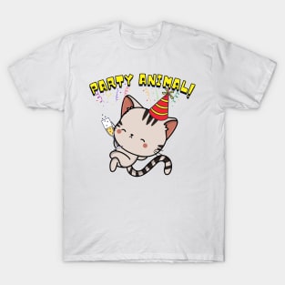Party Animal Tabby Cat T-Shirt